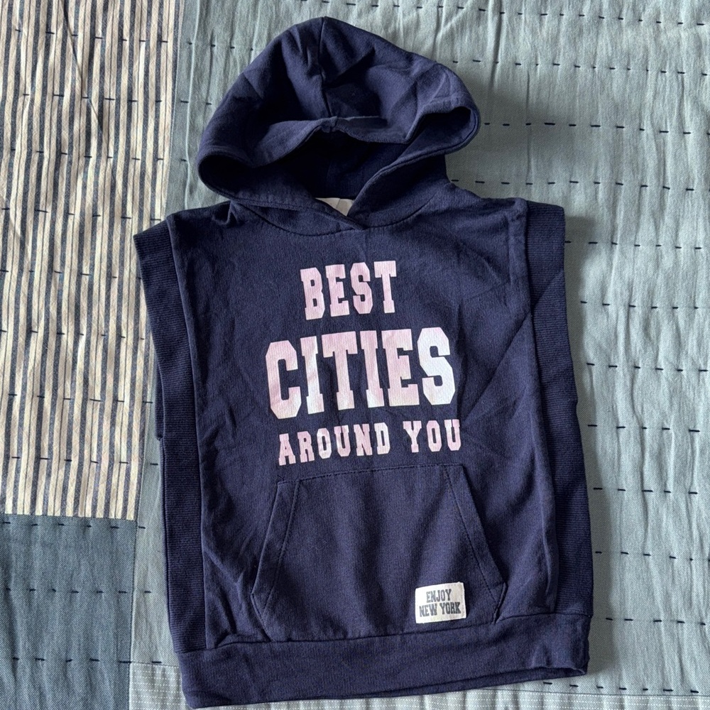 Zara Kids Blue Sleeveless Sweatshirt